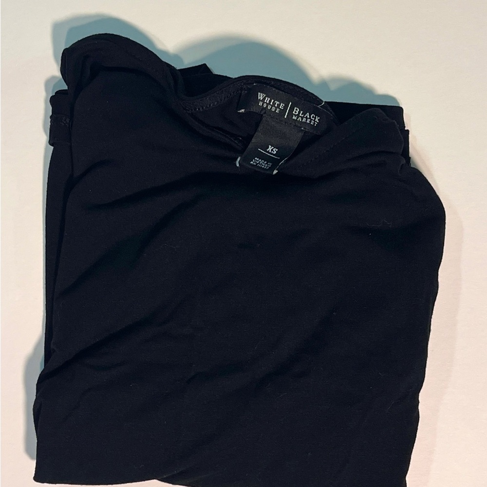 White House Black Market Black Blouse with Button Accents - Picture 4 of 4